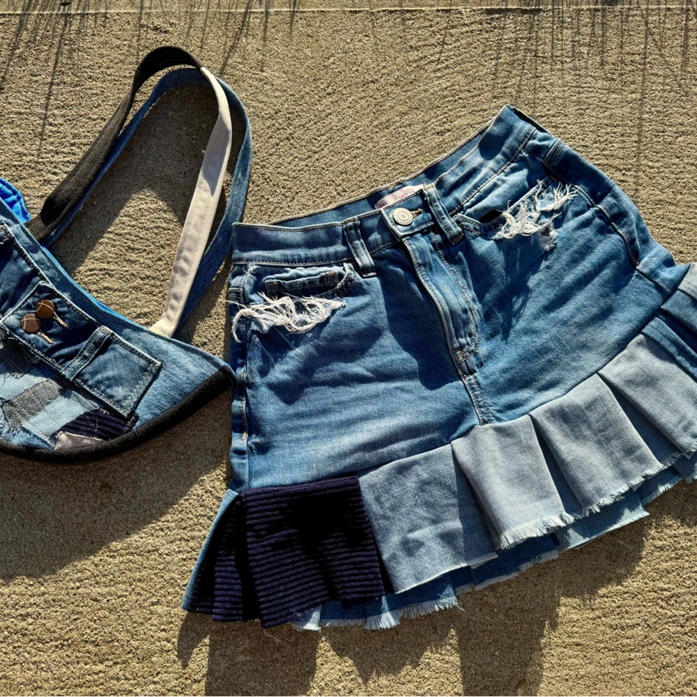 Denim Skirt with The bag